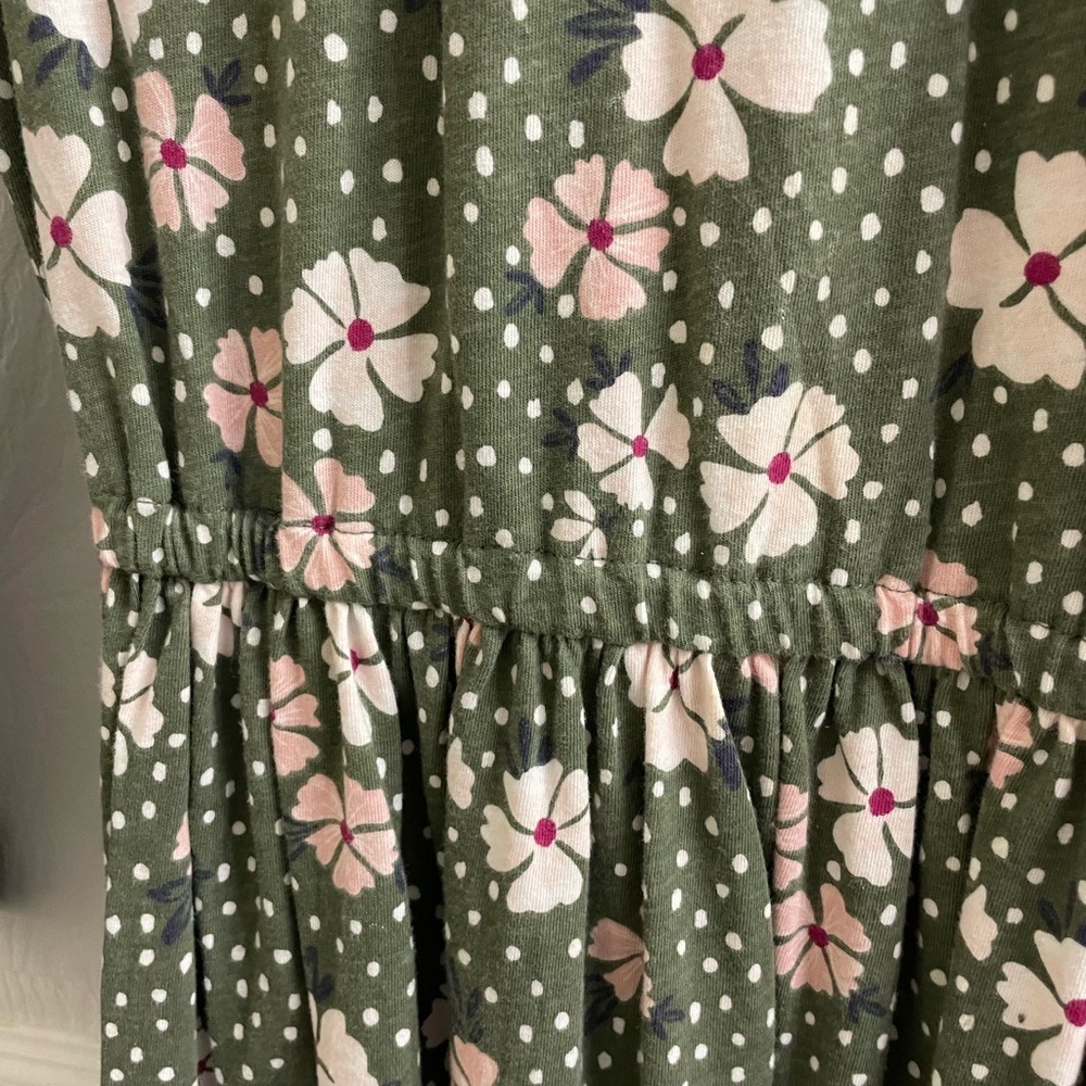 Carter’s Charming Green Floral Kids Dress. Girls Size 10 - Picture 2 of 7